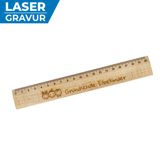 Lineale aus Holz mit Logo Gravur