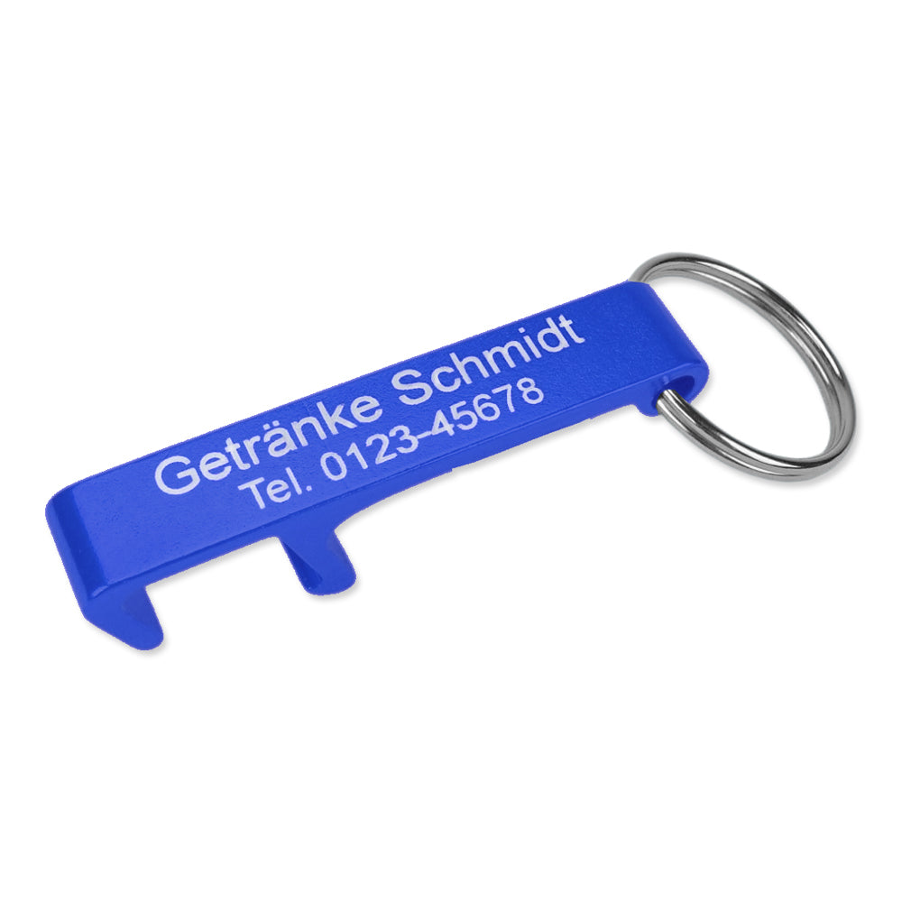 Flaschenöffner mit Schlüsselanhänger gravieren lassen